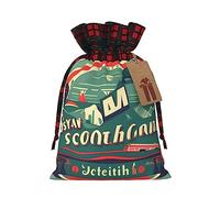 Bolsas de regalo con cordón de arpillera con patrón retro escocés, bolsas de regalo de tela premium, ideales para cualquier ocasión