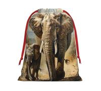 Bolsas de regalo con cordón de elefante viejo y elefante joven para fiestas, bolsas especiales para caramelos, regalos de boda, Navidad