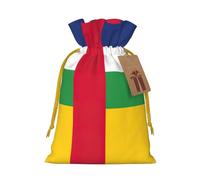 Bolsas de regalo con cordón de Navidad con estampado de bandera de África Central con tarjetas para decoraciones de fiesta de Navidad