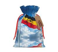 Bolsas de regalo con cordón de Navidad con estampado de bandera de Alemania, bolsas de arpillera de lino para fiestas de Navidad, regalos de dulces