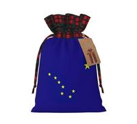 Bolsas de regalo con cordón de Navidad con estampado de bandera del estado de Alaska, bolsa de regalo, bolsa de caramelos, bolsas de boda, 30 x 21 cm