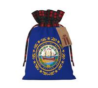 Bolsas de regalo con cordón de Navidad con estampado de bandera del estado de New Hampshire, bolsa de regalo, bolsa de caramelos, bolsas de boda, 17,5 x 12 cm