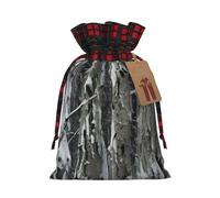 Bolsas de regalo con cordón de Navidad con estampado de camuflaje de árbol frío, bolsa de regalo, bolsa de caramelos, bolsas de boda, 30 x 21 cm