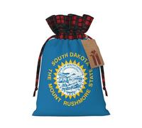 Bolsas de regalo con cordón de Navidad con estampado de la bandera de Dakota del Sur, bolsa de regalo, bolsa de caramelos, bolsas de boda, 30 x 21 cm