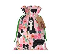 Bolsas de regalo con cordón de Navidad con estampado de perro, saco festivo de Navidad, fiesta de cumpleaños, embalaje de regalo