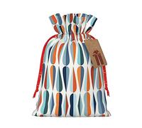 Bolsas de regalo con cordón de Navidad modernas de mediados de siglo con formas de gota, bolsas de dulces de Navidad reutilizables para regalos, fiesta de Navidad, vacaciones