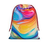Bolsas de regalo con cordón de varios tamaños con estampado artístico de líneas coloridas, bolsas de regalo de tela, para cumpleaños, regalos de vacaciones y mucho más