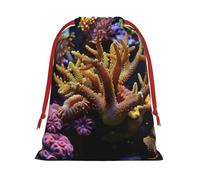 Bolsas de regalo con cordón de varios tamaños con estampado de arrecife de coral, bolsas de regalo de tela, para cumpleaños, regalos de vacaciones y mucho más