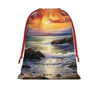 Bolsas de regalo con cordón de varios tamaños con estampado de atardecer de Irlanda, bolsas de regalo de tela, para cumpleaños, regalos de vacaciones y mucho más