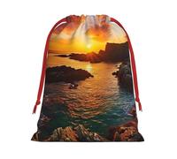 Bolsas de regalo con cordón de varios tamaños con estampado de atardecer de Irlanda, bolsas de regalo de tela, para cumpleaños, regalos de vacaciones y mucho más
