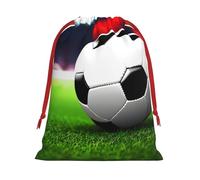 Bolsas de regalo con cordón de varios tamaños con estampado de balón deportivo de fútbol, bolsas de regalo de tela, para cumpleaños, regalos de vacaciones y mucho más