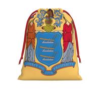 Bolsas de regalo con cordón de varios tamaños con estampado de bandera de Nueva Jersey, bolsas de regalo de tela, para cumpleaños, regalos de vacaciones y mucho más