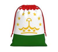 Bolsas de regalo con cordón de varios tamaños con estampado de bandera de Tayikistán, bolsas de regalo de tela, para cumpleaños, regalos de vacaciones y mucho más