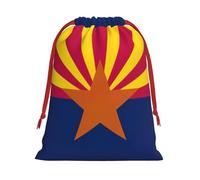 Bolsas de regalo con cordón de varios tamaños con estampado de bandera del estado de Arizona, bolsas de regalo de tela, para cumpleaños, regalos de vacaciones y mucho más