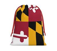 Bolsas de regalo con cordón de varios tamaños con estampado de bandera del estado de Maryland, bolsas de regalo de tela, para cumpleaños, regalos de vacaciones y mucho más