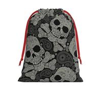 Bolsas de regalo con cordón de varios tamaños con estampado de calavera, bolsas de regalo de tela, para cumpleaños, regalos de vacaciones y mucho más