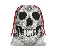 Bolsas de regalo con cordón de varios tamaños con estampado de calavera mexicana, bolsas de regalo de tela, para cumpleaños, regalos de vacaciones y mucho más