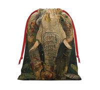 Bolsas de regalo con cordón de varios tamaños con estampado de elefante, bolsas de regalo de tela, para cumpleaños, regalos de vacaciones y mucho más