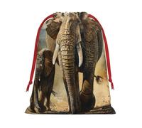 Bolsas de regalo con cordón de varios tamaños con estampado de elefante viejo y elefante joven, bolsas de regalo de tela, para cumpleaños, regalos de vacaciones y mucho más