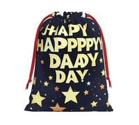 Bolsas de regalo con cordón de varios tamaños con estampado de estrellas y feliz día del padre, bolsas de regalo de tela, para cumpleaños, regalos de vacaciones y mucho más