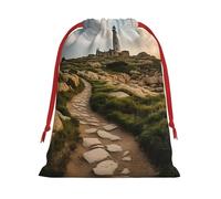 Bolsas de regalo con cordón de varios tamaños con estampado de faro, bolsas de regalo de tela, para cumpleaños, regalos de vacaciones y mucho más