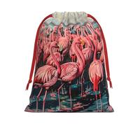 Bolsas de regalo con cordón de varios tamaños con estampado de flamencos, bolsas de regalo de tela, para cumpleaños, regalos de vacaciones y mucho más