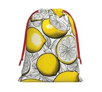 Bolsas de regalo con cordón de varios tamaños con estampado de frutas de limón, bolsas de regalo de tela, para cumpleaños, regalos de vacaciones y mucho más