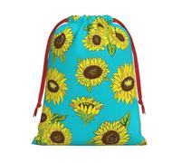 Bolsas de regalo con cordón de varios tamaños con estampado de girasoles, bolsas de regalo de tela, para cumpleaños, regalos de vacaciones y mucho más