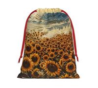 Bolsas de regalo con cordón de varios tamaños con estampado de girasoles, bolsas de regalo de tela, para cumpleaños, regalos de vacaciones y mucho más
