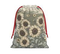 Bolsas de regalo con cordón de varios tamaños con estampado de girasoles y manzanilla, bolsas de regalo de tela, para cumpleaños, regalos de vacaciones y mucho más