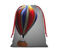 Bolsas de regalo con cordón de varios tamaños con estampado de globos aerostáticos, bolsas de regalo de tela, para cumpleaños, regalos de vacaciones y mucho más