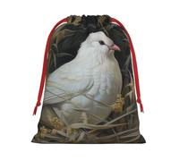 Bolsas de regalo con cordón de varios tamaños con estampado de hierba y paloma, bolsas de regalo de tela, para cumpleaños, regalos de vacaciones y mucho más