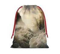 Bolsas de regalo con cordón de varios tamaños con estampado de mar tormentoso, bolsas de regalo de tela, para cumpleaños, regalos de vacaciones y mucho más