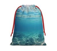 Bolsas de regalo con cordón de varios tamaños con estampado de mar transparente, bolsas de regalo de tela, para cumpleaños, regalos de vacaciones y mucho más