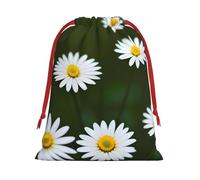 Bolsas de regalo con cordón de varios tamaños con estampado de margaritas blancas salvajes, bolsas de regalo de tela, para cumpleaños, regalos de vacaciones y mucho más