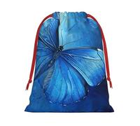Bolsas de regalo con cordón de varios tamaños con estampado de mariposas azules, bolsas de regalo de tela, para cumpleaños, regalos de vacaciones y mucho más