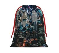 Bolsas de regalo con cordón de varios tamaños con estampado de noche de Nueva York, bolsas de regalo de tela, para cumpleaños, regalos de vacaciones y mucho más