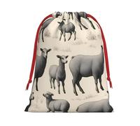 Bolsas de regalo con cordón de varios tamaños con estampado de oveja y cordero, bolsas de regalo de tela, para cumpleaños, regalos de vacaciones y mucho más