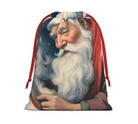 Bolsas de regalo con cordón de varios tamaños con estampado de Papá Noel, bolsas de regalo de tela, para cumpleaños, regalos de vacaciones y mucho más
