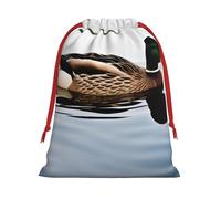Bolsas de regalo con cordón de varios tamaños con estampado de pato doméstico, bolsas de regalo de tela, para cumpleaños, regalos de vacaciones y mucho más