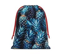 Bolsas de regalo con cordón de varios tamaños con estampado de piña azul, bolsas de regalo de tela, para cumpleaños, regalos de vacaciones y mucho más