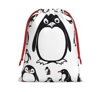 Bolsas de regalo con cordón de varios tamaños con estampado de pingüino, bolsas de regalo de tela, para cumpleaños, regalos de vacaciones y mucho más