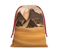 Bolsas de regalo con cordón de varios tamaños con estampado de pirámides de Egipto, bolsas de regalo de tela, para cumpleaños, regalos de vacaciones y mucho más