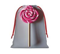 Bolsas de regalo con cordón de varios tamaños con estampado de piruletas, bolsas de regalo de tela, para cumpleaños, regalos de vacaciones y mucho más