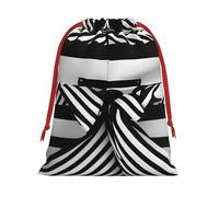 Bolsas de regalo con cordón de varios tamaños con estampado de rayas blancas y negras, bolsas de regalo de tela, para cumpleaños, regalos de vacaciones y mucho más