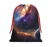 Bolsas de regalo con cordón de varios tamaños con estampado de sistema solar, bolsas de regalo de tela, para cumpleaños, regalos de vacaciones y mucho más