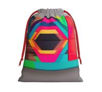 Bolsas de regalo con cordón de varios tamaños con estampado de tablero de madera de colores, bolsas de regalo de tela, para cumpleaños, regalos de vacaciones y mucho más