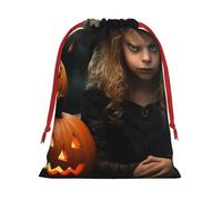 Bolsas de regalo con cordón de varios tamaños con estampado de terror de Halloween, bolsas de regalo de tela, para cumpleaños, regalos de vacaciones y mucho más