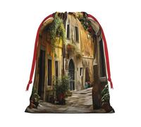 Bolsas de regalo con cordón de varios tamaños con estampado italiano Old Street, bolsas de regalo de tela, para cumpleaños, regalos de vacaciones y mucho más