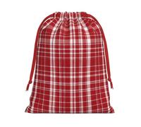Bolsas de regalo con cordón de varios tamaños con estampado rojo y negro a cuadros, bolsas de regalo de tela, para cumpleaños, regalos de vacaciones y mucho más